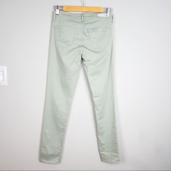 AG Adriano Goldschmied The Stilt Cigarette Jeans Mint Green Size 25 Low Rise - Picture 6 of 11